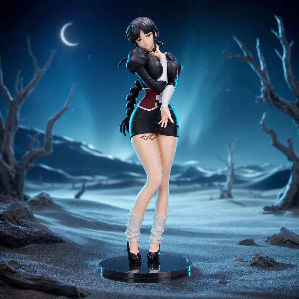 Figura de colección Kurotsuchi Nemu, en escena épica