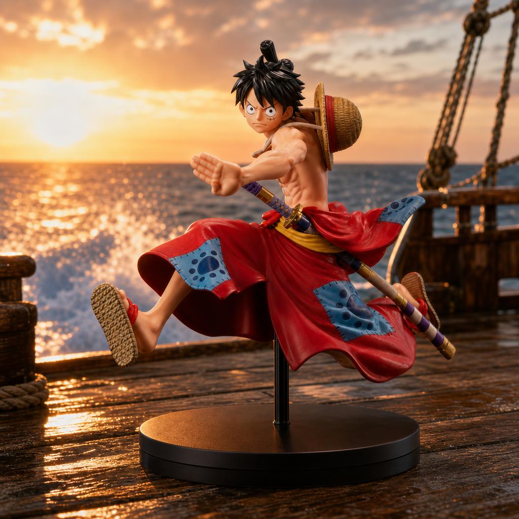 Figura de colección Monkey D. Luffy, en escena épica