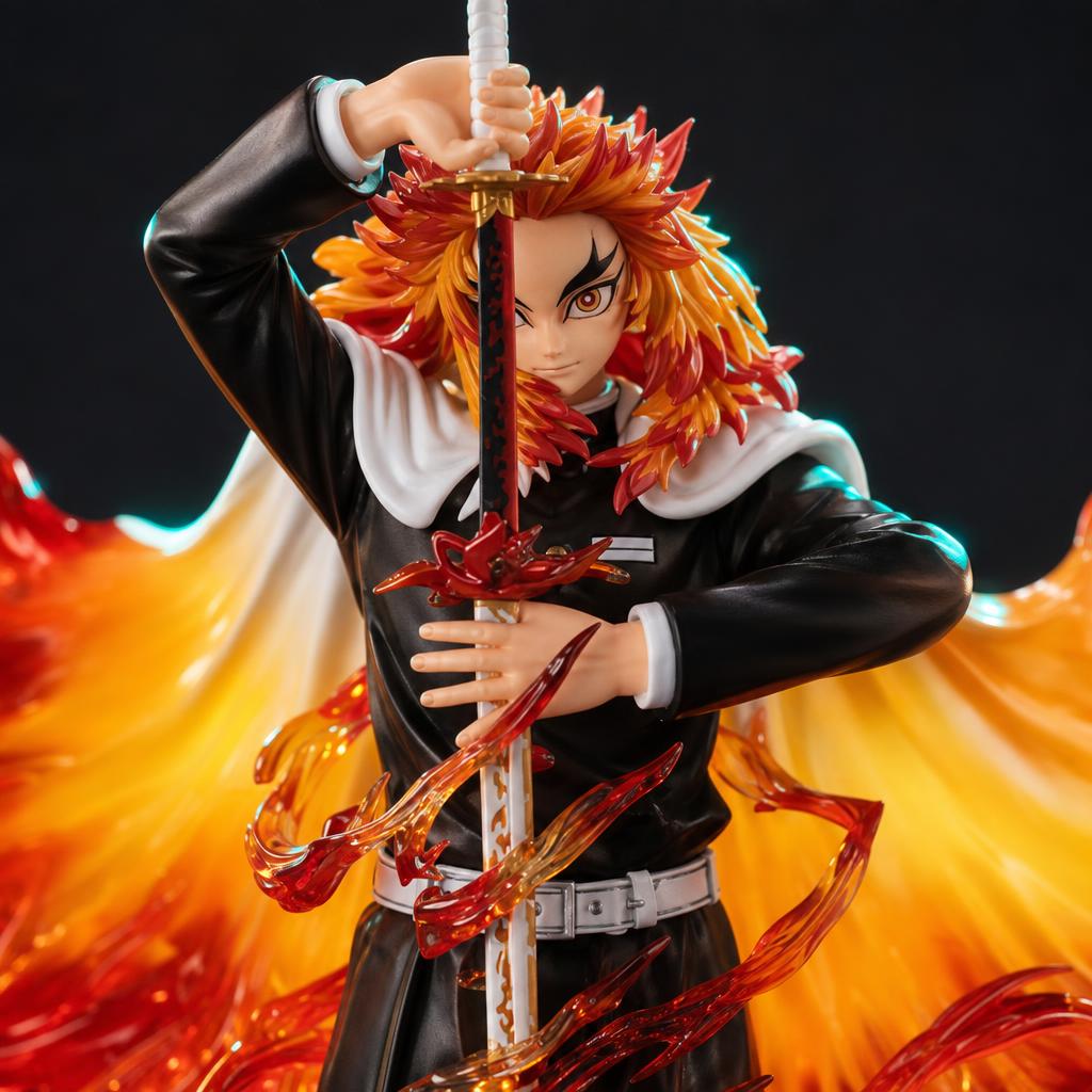 Figura de colección Rengoku Kyoujurou, detalle de cerca