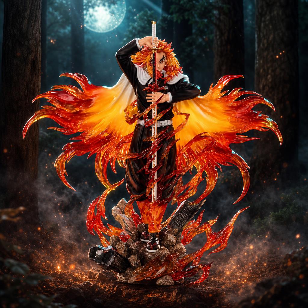 Figura de colección Rengoku Kyoujurou, en escena épica