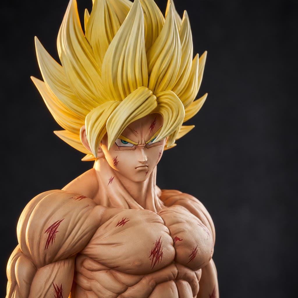 Figura de colección Son Goku Super Saiyan, detalle de cerca