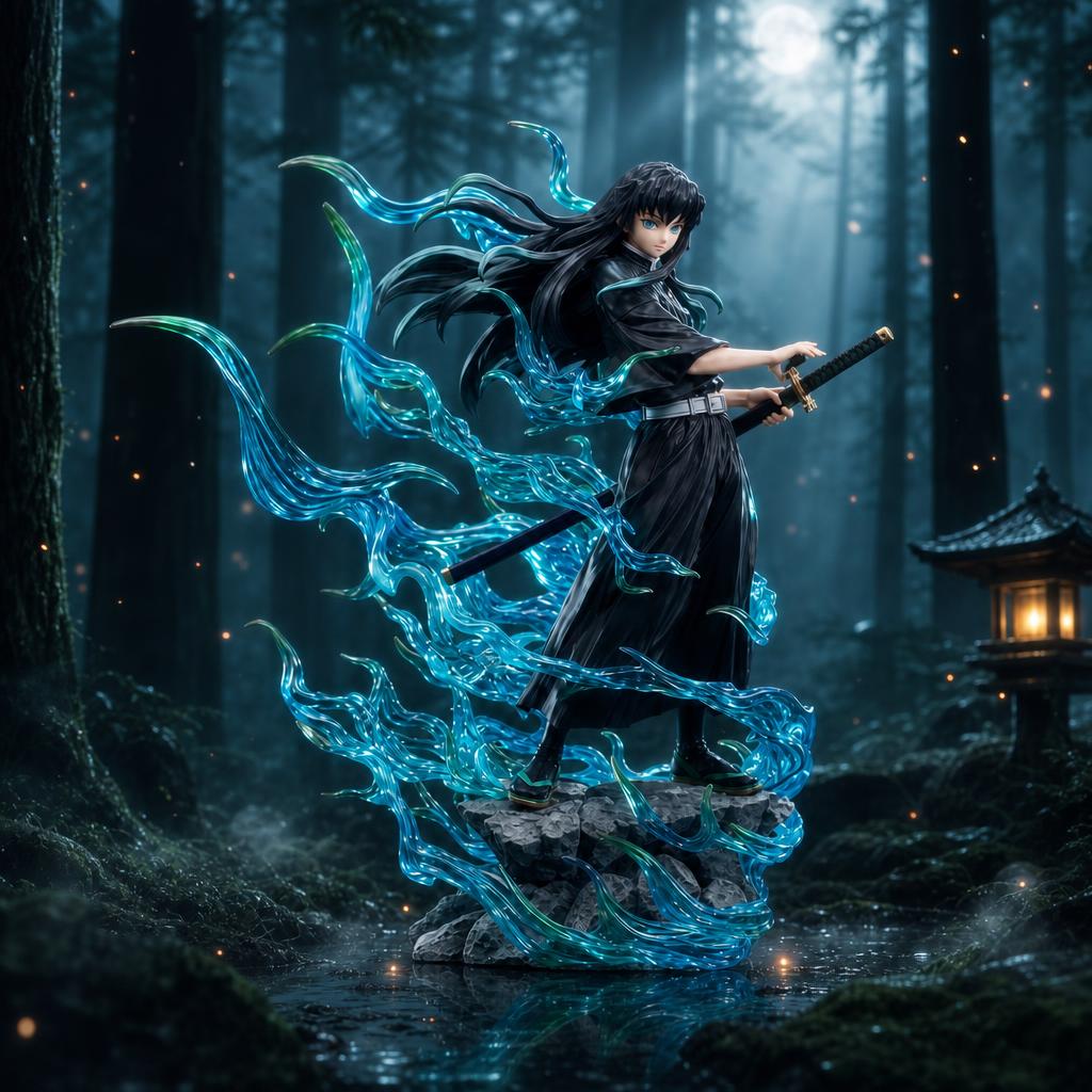 Figura de colección Tokitou Muichirou, en escena épica